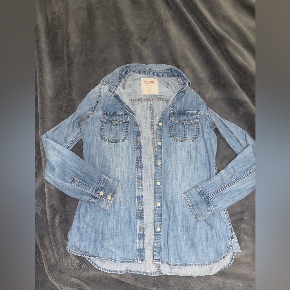 Jean Long Sleeve Button Up Shirt